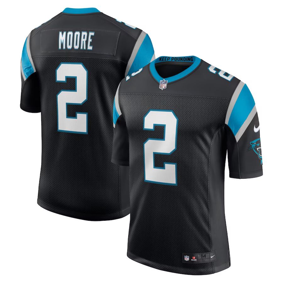 Men Carolina Panthers 2 D.J. Moore Nike Black Vapor Limited NFL Jersey